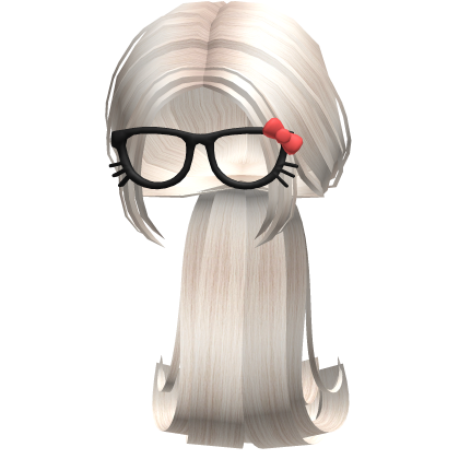 Glam Y2K Kitty Cat Glasses Ponytail Hair 🐱 Roblox item