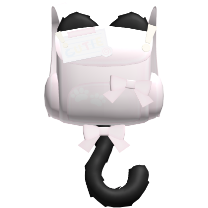 ♡ kawaii pink kitty backpack w black tail