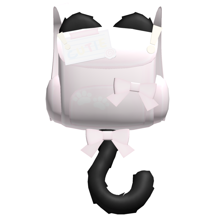 ♡ kawaii pink kitty backpack w black tail