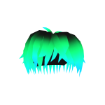 Neon Electric Cyan Messy Hair