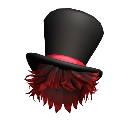 Black Red Tips Messy Hair Tophat