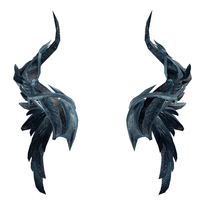 Crow-Feathered Omen Horns (Frozen Ice Blue)