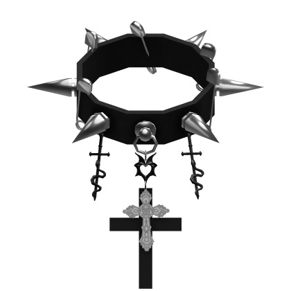 ⛧ Gothic Black Spiked Cross Choker (3.0)