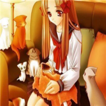 Anime girl with cats :3 Roblox decal