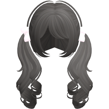 ♡ adorable long brown layered curly pigtails