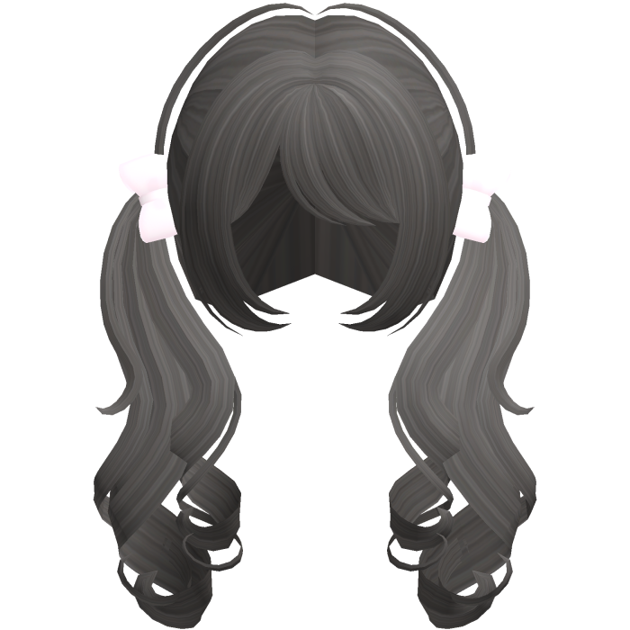 ♡ adorable long brown layered curly pigtails
