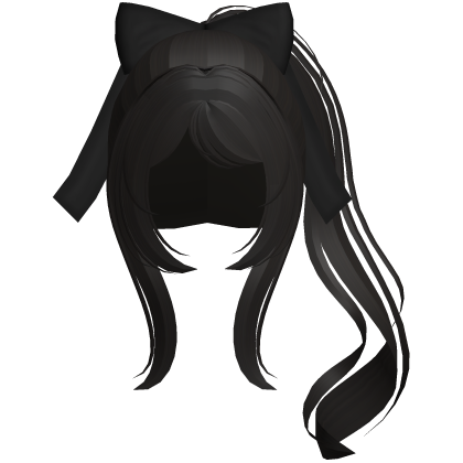 adorable curly princess ponytail w bow dark brown Roblox item