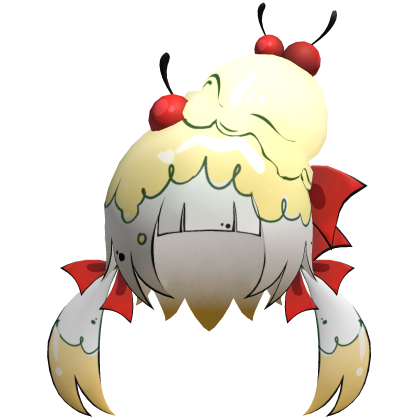 Toon Lowpoly Ice Cream Sunday Girl Hair