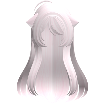 kawaii long straight kitty hair in pastel pink