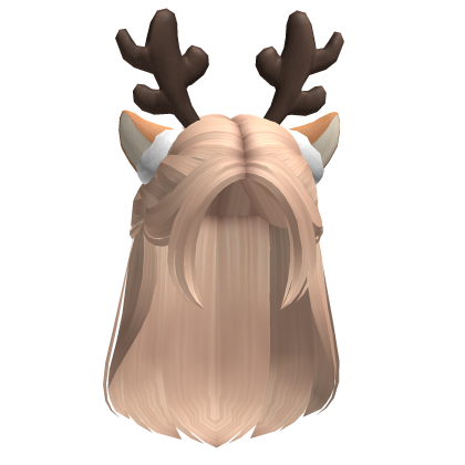 Cute Braided Hair w/ Deer Headband (Blonde) Roblox item