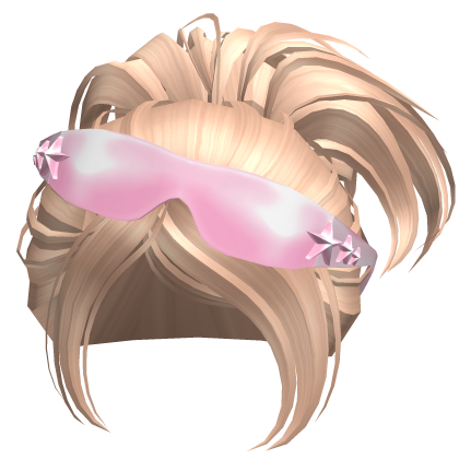 Blonde PopStar Ponytail W/ Star Y2k Pink Glasses Roblox item