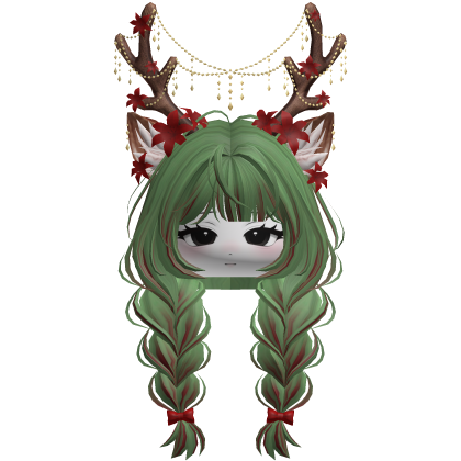 Ethereal Christmas Fairy Fawn Braids w/ Antlers