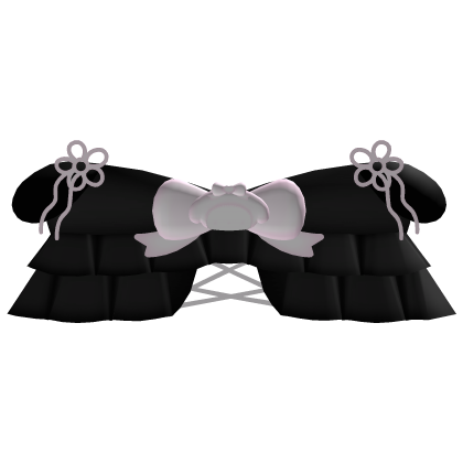 ‿ ♡ ۫ cute swim bunny ruffle top 2 , black n pink Roblox item