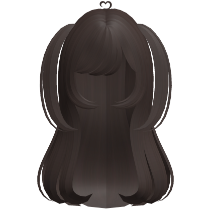 . ‿♡ soft dark brown long wavey hair w pigtails ♡