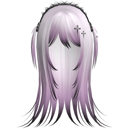 Vampire Goth Wispy Long Hair Purple Black Roblox item