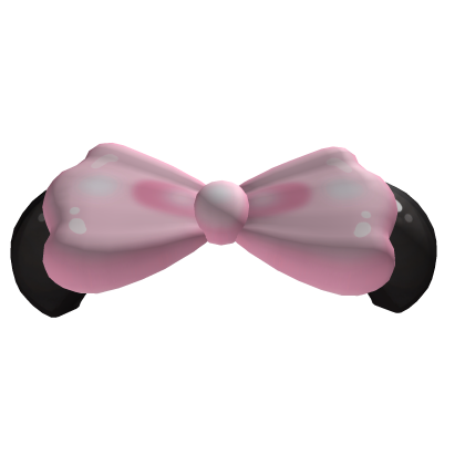 ♡ ┊boba sipping panda ears bow headband (pink) .ᐟ