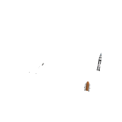 Two US Rockets-Staurn V, And The Atlantis