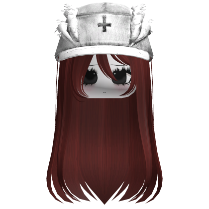 cute moe girl w cross white denim cap Roblox item