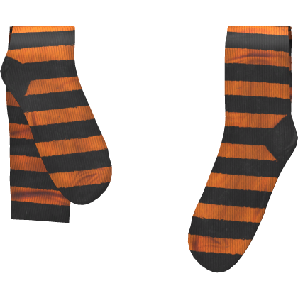 🍊 [blocky] black orange y2k emo vkei goth socks