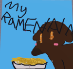 My dog stole food
