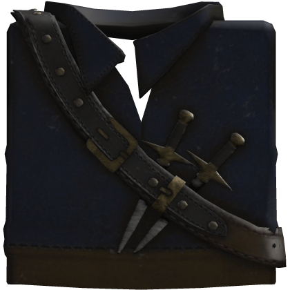 Distressed Pirate Polo W/ CrossBody Daggers Navy Roblox item