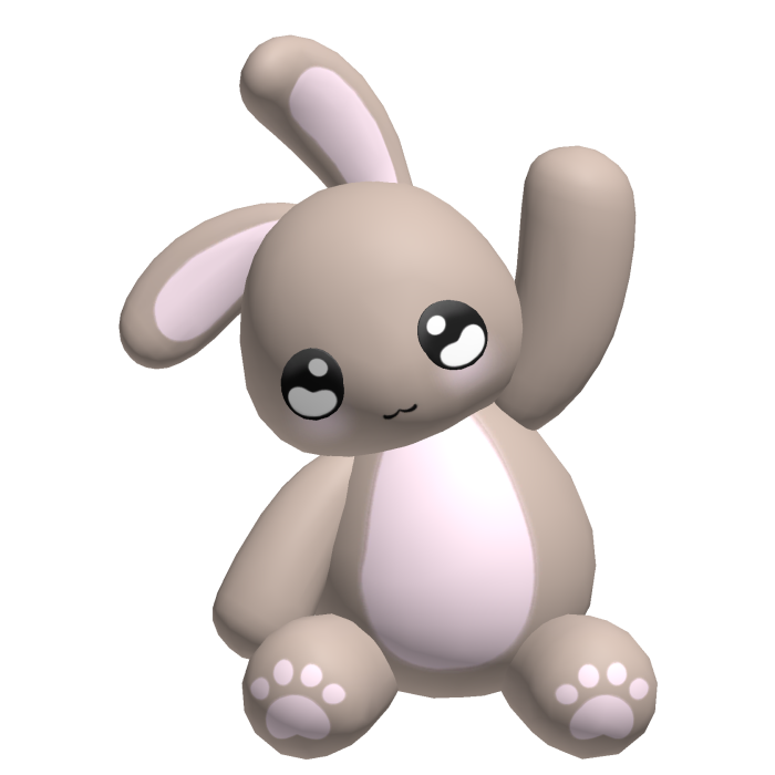 ♡ : kawaii brown bunny plushie holding hand