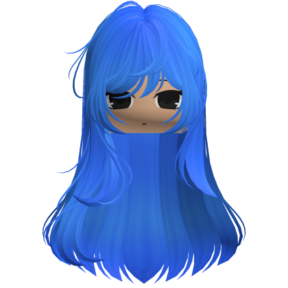 Long Straight Girl Hair (Blue)