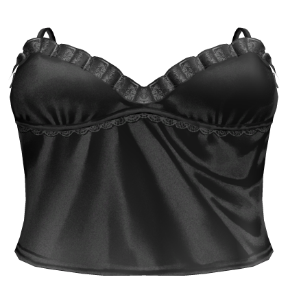 Black Satin Ruffle Babydoll Cami Roblox item