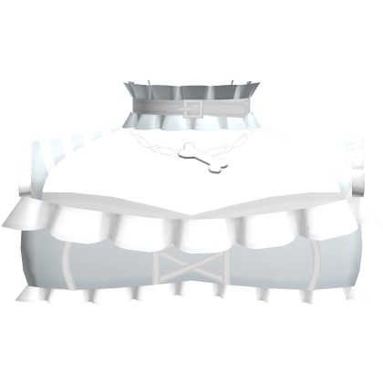cropped ruffle top with bone collar 