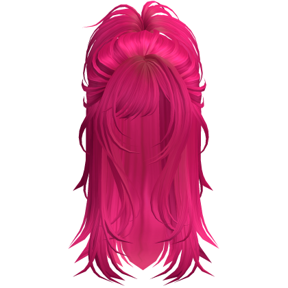 Wolfcut Spikey Half Up Hot Pink