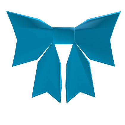 Low poly cyan bow