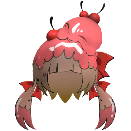 Toon Lowpoly Ice Cream Sunday Girl Hair