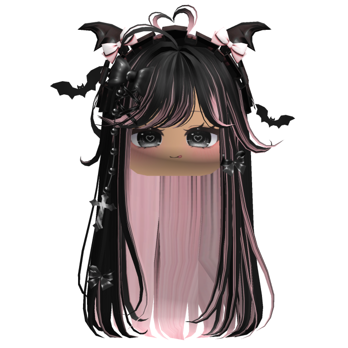 Vamp Straight  Hair w/Headband (Black&Pink)