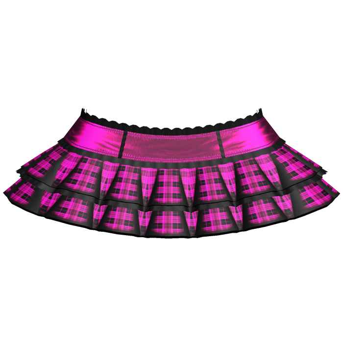 Hot Pink Emo Scene Plaid Layered Ruffle Skirt