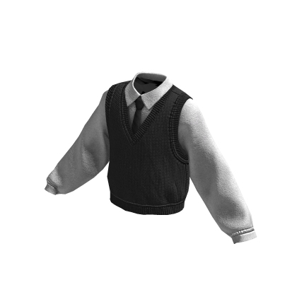Collared Sweater Vest | Black thumbnail