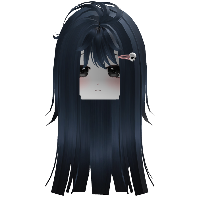 Dark Blue Cute Girl Hair With Face