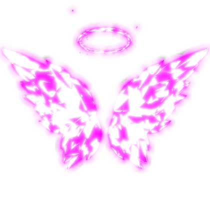 Animated Holy Wings w/ Halo - Bright Pink