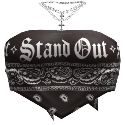 Black Bandana Tube Top with Necklace Bundle 3.0