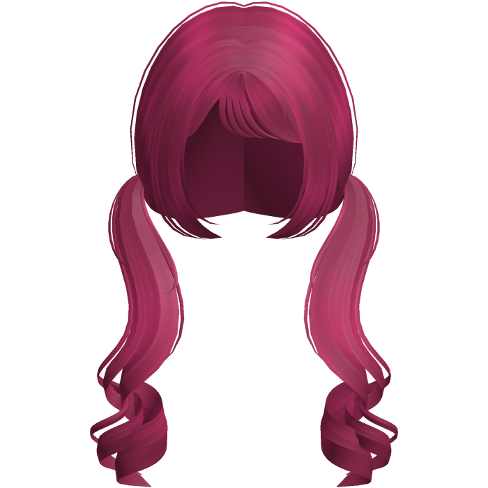 ♡ : cute long curly pigtails in warm pink