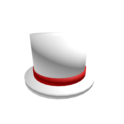 White Tophat With Red Line Roblox item