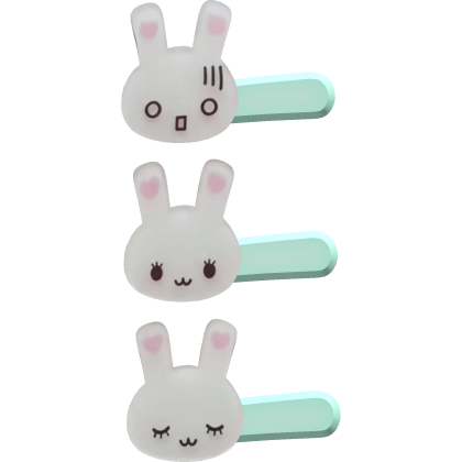 𖹭 kawaii blue bunny moe expressions anime clips
