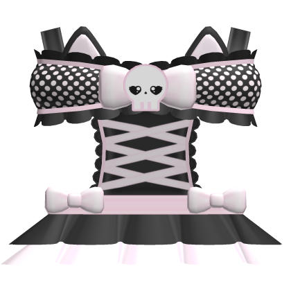 ୨୧: pink spooky kitty skull witch dress Roblox item