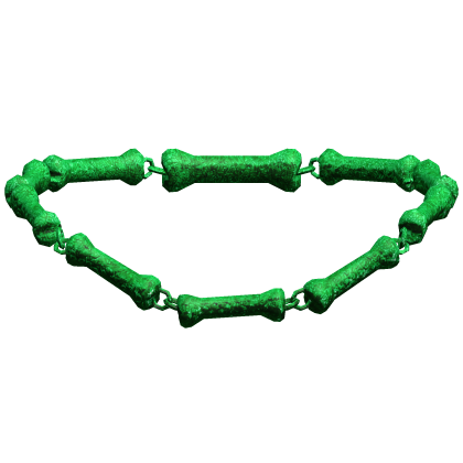-',ৎ Bedazzled Y2K Dog Bone Necklace in Green