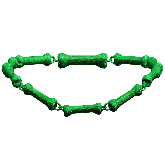 -',ৎ Bedazzled Y2K Dog Bone Necklace in Green