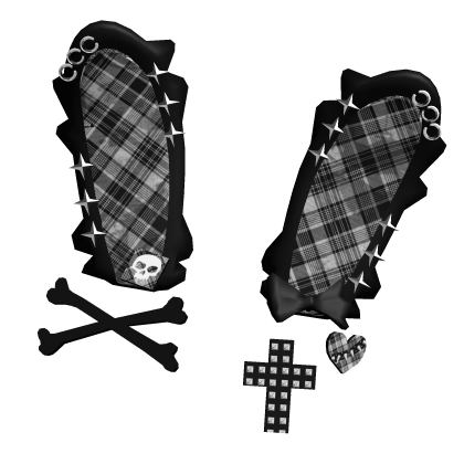 white vkei punk plaid bunny ears