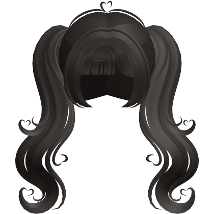 big sweet dark brown swirly heart pigtails