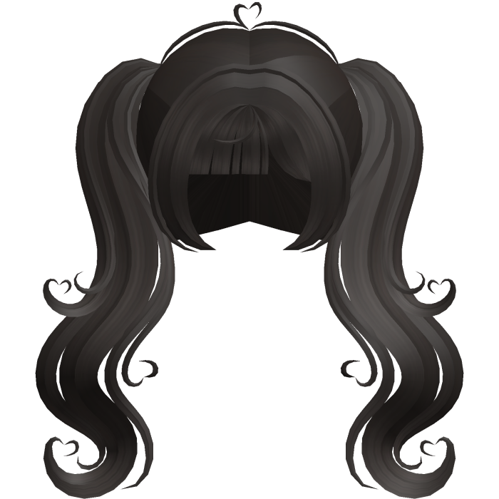 big sweet dark brown swirly heart pigtails