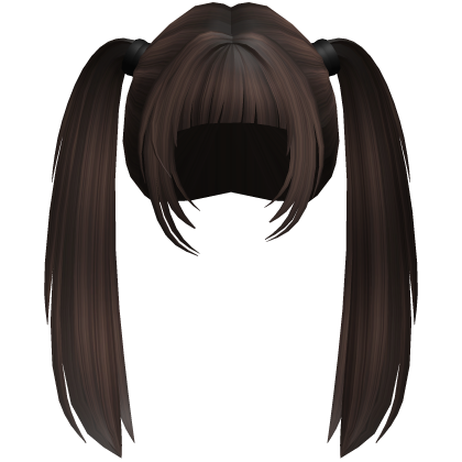 Simple Neat Twin Ponytails in Brown Roblox item