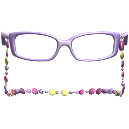 Retro Gyaru Button Bead Glasses Purple Yellow Pink