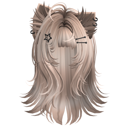 Messy Anime Pierced Cat Ears Hair (Platinium)
